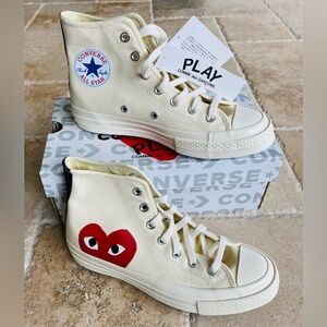 Comme Des Garçons PLAY x Converse Chuck Taylor Heart High Top Sneakers 7 NIB